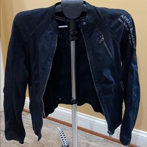 Armani Exchange Women’s Black Sexy Moto Zip Jacket